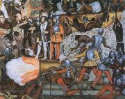 Diego Rivera the spanish conquest of mexico oil